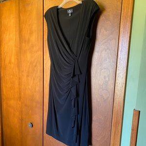Black faux wrap dress